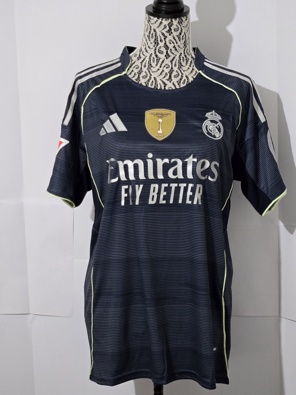 Adidas Real Madrid Black Navy 'Emirates Fly Better' Soccer Jersey